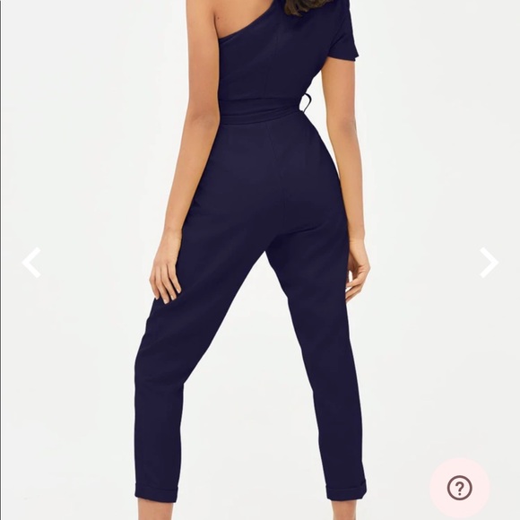Lavish Alice cut out one shoulder tailored jumpsuit in navy - Picture 5 of 8